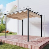 thumbnail of Pérgola de Metal 3x3m Gazebo Cenador para Jardín Patio con Techo Retráctil