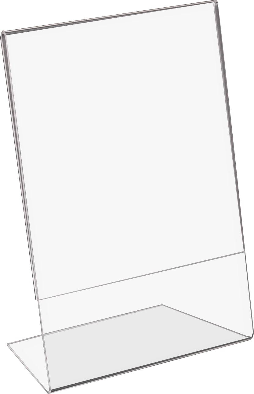 HMF 46953 Acryl Tischaufsteller schräg, DIN A5 Hoch- und Querformat, Glasklar