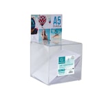 thumbnail of EXACOMPTA Urna trasparente con lucchetto e panello A5, cod. 89258D in PMMA (acrilico) trasparente, resistente ai raggi UV. Dimensioni 21x21x36,5 cm