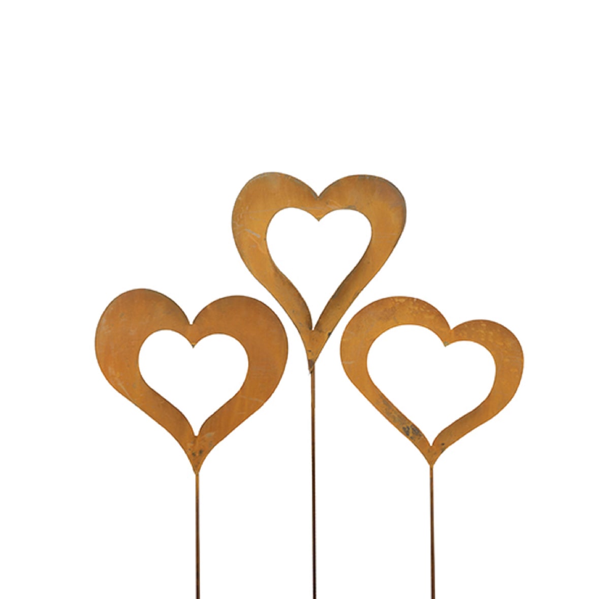 VOSTEEN 1 Stück Gartenstecker - Rostdeko, Metallherz, Edelrost-Deko, Beetstecker - wetterfest, stilvoll, langlebig, dekorativ
