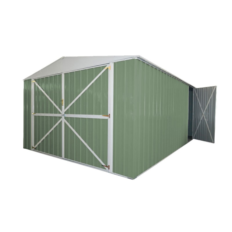 Box garage lamiera deposito in Acciaio Zincato 360x600cm x h2.32m - 346KG - 21,6mq - VERDE