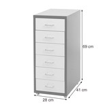 thumbnail of Décoshop26 - Caisson à tiroirs rangement bureau sur roulettes 69x28x41cm 6 tiroirs en acier blanc 04_0004357