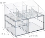 thumbnail of Relaxdays Make Up Organizer, 14 Fächer & 3 Schubladen, Nagellack, Lippenstfit, Kunststoff, Schminkorganizer, transparent