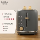 thumbnail of Briebe Nordic Set Toaster 2 Scheiben Breite Schlitze + Wasserkocher 1,7L Elektrischer, SKT1167GRY, Grau, 2200W