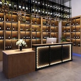 thumbnail of Bartheke, Empfangstresen, Kassentheke, Industrial-Bar mit Metallgitter-Design, Braun 160x60x100cm【BMBW160】