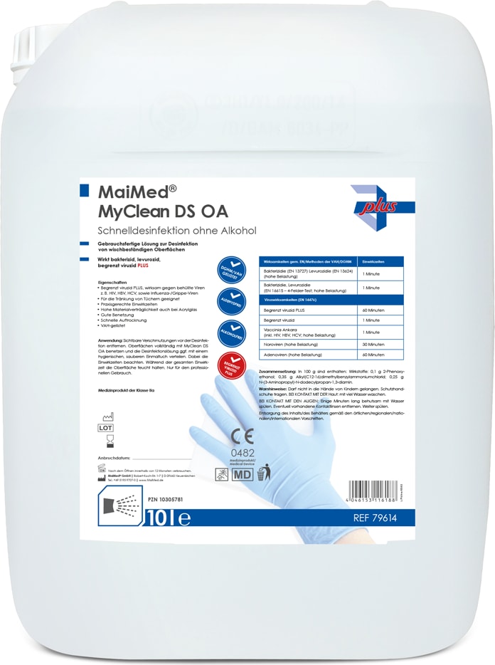 MaiMed® MyClean DS OA Schnelldesinfektion ohne Alkohol 10 Liter