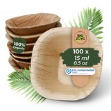 thumbnail of BIOZOYG 100 Stück Dipschälchen 15ml quadratisch Einwegschälchen Palmblattschälchen Snackschälchen, kompostierbar, ideal für Fingerfood und Snacks