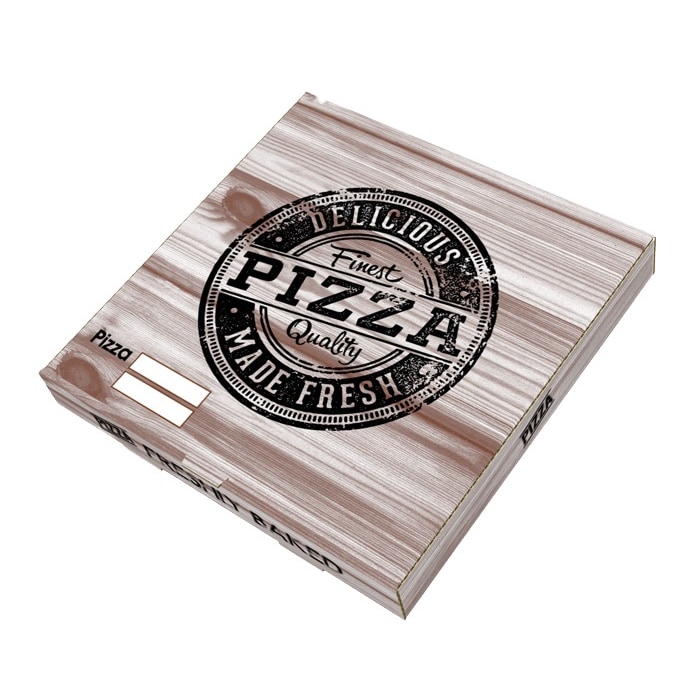 VASOMADRID S.L., Caja pizza kraft, 33x33x3.5 cm, Paquete de 100 uds, ref. h33k