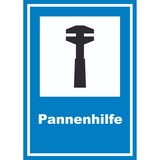thumbnail of Pannenhilfe Schild A6 Rückseite selbstklebend