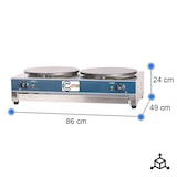 thumbnail of Cleiton® Crepera Profesional Doble Eléctrica de Sobremesa en acero inoxidable con 2 Placas de Hierro Fundido de 40 cm Ø | Crepera Industrial - 6000 W
