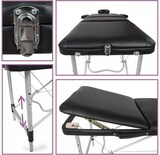 thumbnail of Helloshop26 - Klappbare Massageliege mit dicker Polsterung 3-teilig tragbarer Aluminiumrahmen schwarzer Bezug