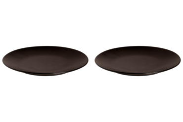 Mammoet Bord Moon 27.5 cm Zwart Stoneware 2 stuks