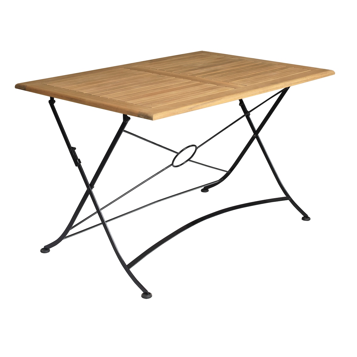 METRO PROFESSIONAL Gastro Tisch klappbar Baviera, Akazienholz/Stahl, 120 x 80 cm, natur/schwarz