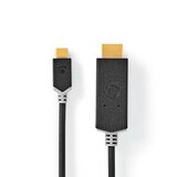 thumbnail of Nedis USB-C Adapter - USB 3.2 Gen 1 - USB-C Stecker - HDMI Stecker - 4K@60Hz - 2.00 m - Rund - Vergoldet - PVC - Anthrazit - Box