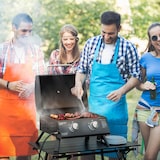 thumbnail of Gasgrill Stahl Schwarz 55x46,5x41 cm, 2 Brenner, Deckel, klappbare Beine