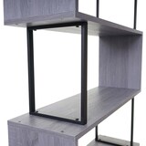 thumbnail of Bücherregal | HxBxT 183x80x30cm | Standregal Wohnregal | 3D-Struktur 5 Ebenen | Grau | Metall Schwarz