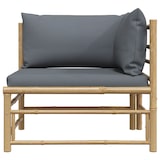 thumbnail of vidaXL Garten-Ecksofa mit Dunkelgrauen Kissen Bambus