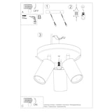 thumbnail of Foco de techo ETNA metal negro 3x GU10 máx. 40W LE70391