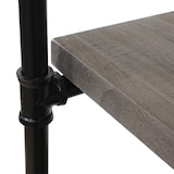 thumbnail of Estantería de pie HWC-C45, estantería de salón estantería de almacenamiento, diseño industrial madera metal, 165x80x28cm ~ gris-marrón