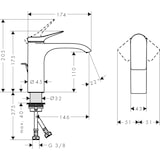 thumbnail of hansgrohe Einhandmischer Waschtisch Vivenis ComfortZone 110 mit Ablaufgarnitur mattschwarz