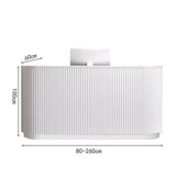 thumbnail of Empfangstresen mit Stauraum, vertikal gestreift, kleine Theke für Kosmetikstudios, Shops und Empfangshallen Weiß 200×60×100cm【B Tiaowen 200】