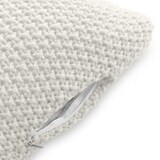 thumbnail of Kissenbezug Strick 45x45 weiß mit Federkissen Füllung - Reißverschluss OEKO-TEX Dekokissen Sofakissen weiche Kissenhülle mit Strickmuster