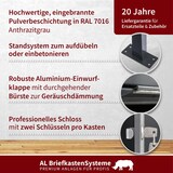 thumbnail of AL Briefkastensysteme 8 Fächer Premium Stand Briefkasten Anlage in RAL 7016 Anthrazit Grau, Post A4, robust, wetterfest, Artikelnummer 331P8S4KSRP7016