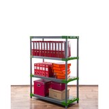 thumbnail of PROREGAL Kunststoffregal GREY BEAR Low, HxBxT 138x80x46cm, Fachlast 120kg, Grau-Grün Kunststoff-Regal Euro-Regal Stecksystem Lagerregal