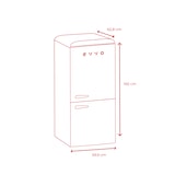 thumbnail of EVVO Frigorífico combi F55 Retro Beige, refrigerador 216 litros, congelador 84 litros, diseño vintage