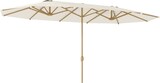 thumbnail of Doppelschirm mit Kurbel 12 Stahlstreben UV30+ Schutz 180g/m² Polyester 455x265 cm Beige