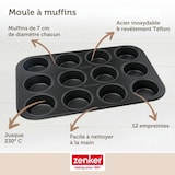 thumbnail of Moule à muffins 12 empreintes 38 x 26 cm Zenker Black Metallic