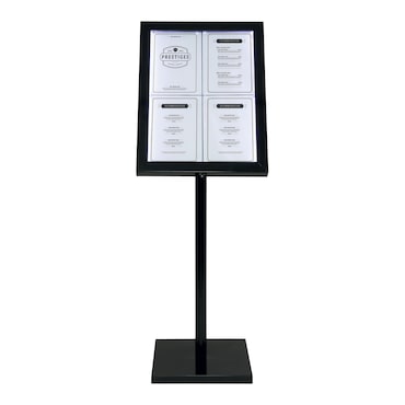Securit® Black Star Display di informazione LED, set - LED bianchi - Cavo da 5m incl. o usa una batteria - Mostra 4xA4