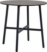 thumbnail of Esstisch rund Braun 80x80x76  für 4 Personen, Metallgestell mit Holzwerkstoffplatte, industrieller Look, rutschfeste Fußpolster