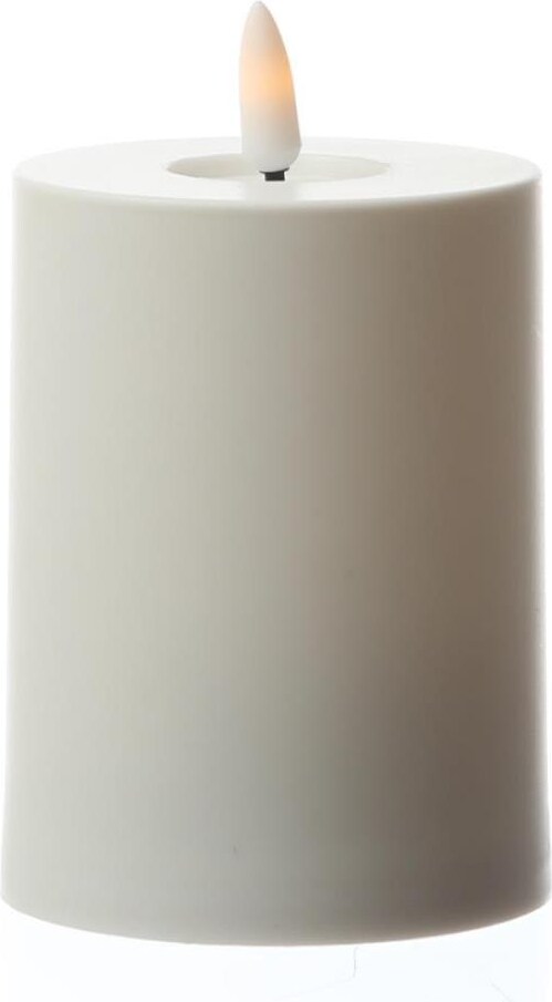 LED Kerze outdoor 7,5x12,5cm für Innen Außen Garten Balkon flackernd Timer weiß