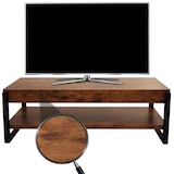 thumbnail of TV-Rack HWC-L53, Fernsehtisch Lowboard TV-Tisch, Metall 42x120x44cm ~ dunkle Wildeiche