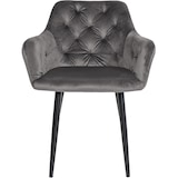 thumbnail of Décoshop26 - Set de 2 chaises de salle à manger design moderne couture capitonné assise en velours gris foncé 10_0001631