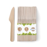 thumbnail of BIOZOYG 100 Stück Einwegmesser 16,5cm Papiermesser Pappmesser aus Karton, umweltfreundlich, sehr stabil, aus nachhaltigem Holz, biologisch abbaubar
