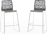thumbnail of 2er-Set Barhocker aus Polypropylen mit Metallbeinen, modernes und elegantes Design – ideal für Bar, Restaurant oder Küche – Anna XL – Dunkelgrau