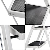 thumbnail of Escadote, Escadote Dobrável com 2 Degraus, Fecho de Segurança, até 150 kg, (2 Degraus Branco 87-82x55x46,5cm)