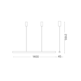 thumbnail of ideal lux, dorica sp1 d45, luminária de suspensão linear em alumínio cor de cobre com luz led.