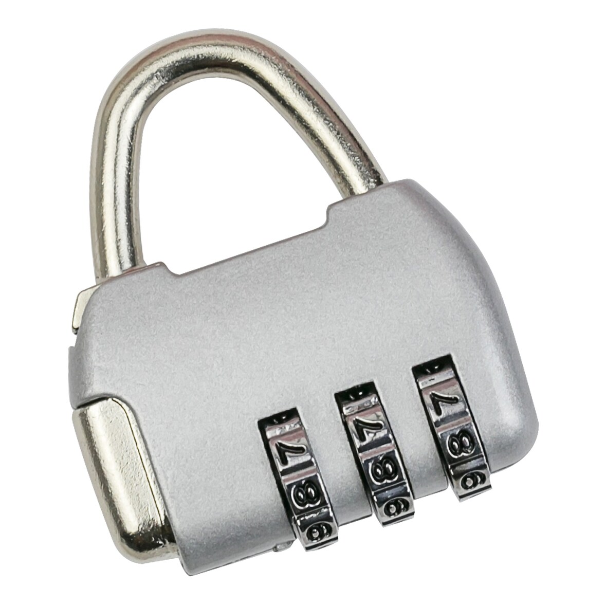 HMF Deko Zahlenschloss Vorhängeschloss, 3-Stellig, 4,3 x 3,5 x 1,2 cm, Silber