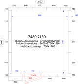 thumbnail of Chefgastro Kühl- und Frierzelle - 120mm BxTxH 2700x3000x2200mm