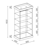 thumbnail of Vitrine armoire H 180 x L 80 cm socle toit noir 2 spots Noir Mat