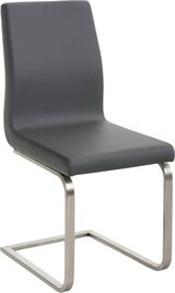 thumbnail of Décoshop26 - Set aus 2 Esszimmer-/Küchen-/Wartezimmerstühlen aus grauem PVC mit Kufengestell aus Edelstahl 10_0001597