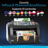 thumbnail of Jubula MV-300 Contabanconote miste + stampante Jubula MPR-1 | EUR USD GBP ecc. | Rilevamento UV MG IR ecc. | Macchina conta soldi professionale