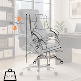 thumbnail of Sedia da Ufficio Poltrona Ergonomica Girevole con Braccioli Poggiatesta e Cuscino Presidenziale Direzionale Imbottita Altezza Regolabile - Nero