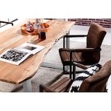 thumbnail of SIT Möbel Baumkante-Esstisch 160 x 85 cm | 26 mm Tischplatte natur aus Akazie | Gestell Stahl silbern | B160xT85xH77cm | 07198-85 | Serie TABLES & CO