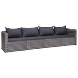 thumbnail of vidaXL 4-delige tuinsofa set met kussens grijs poly rotan