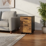 thumbnail of Relaxdays Rollcontainer, 3 Schubladen, Hängeregister, HxBxT: 57,5 x 40 x 40 cm, Aktenschrank auf Rollen, schwarz/braun