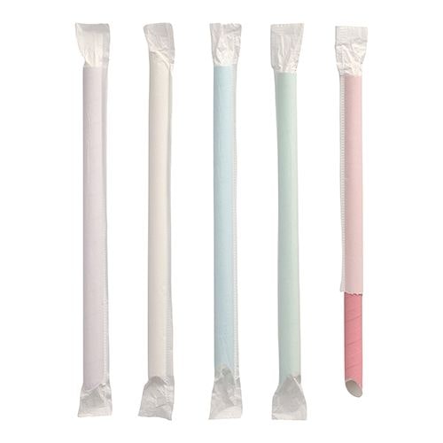 6 lots de 200 Pailles Bubble Tea, papier Ø 12 mm · 20 cm couleurs assorties avec pointe, emballage individuel